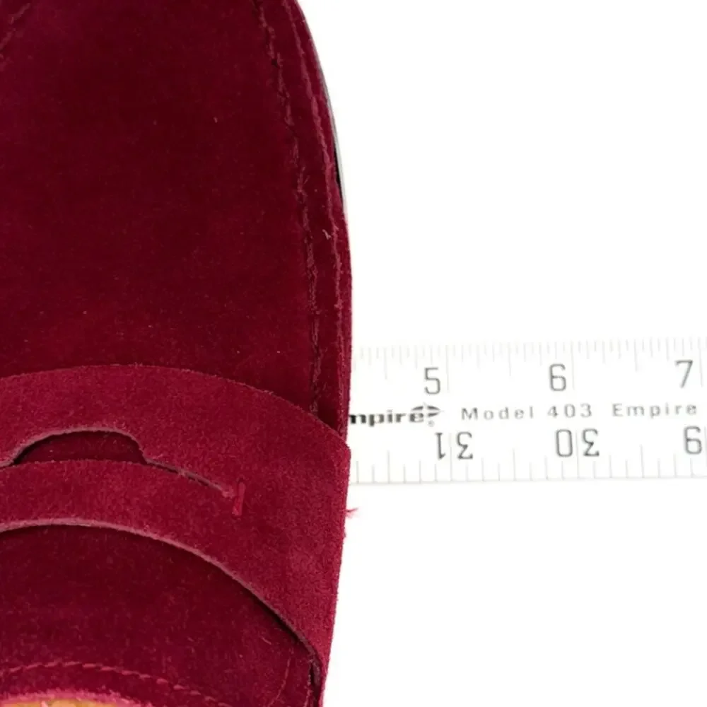 Alfani Sawyer Burgundy Suede Faux‎ Leather Slip On Loafers Sz 10M Comfort Padded